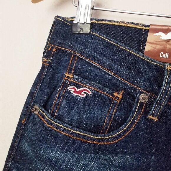 NEW Hollister Cali Flared SoCal Stretch Row Rise Denim Jean Blue 26x35 $50 Y2K - Picture 12 of 16